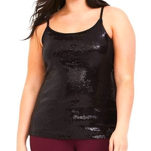 Black Sequin Front Sexy Cami